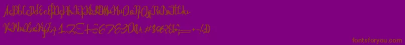 フォントAstralprojections – 紫色の背景に茶色のフォント