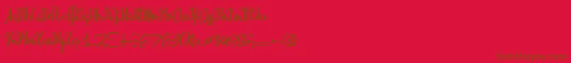 Astralprojections-fontti – ruskeat fontit punaisella taustalla