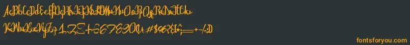 フォントAstralprojections – 黒い背景にオレンジの文字