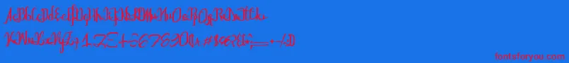 Astralprojections-fontti – punaiset fontit sinisellä taustalla