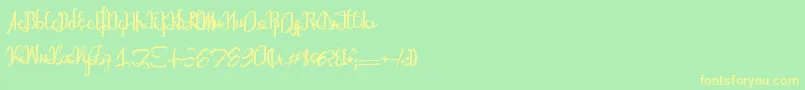 Astralprojections-fontti – keltaiset fontit vihreällä taustalla