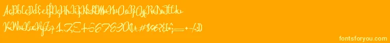 Astralprojections-fontti – keltaiset fontit oranssilla taustalla
