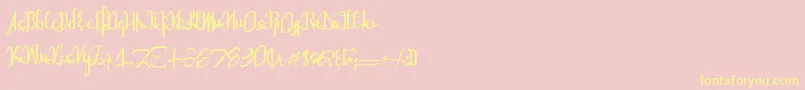 Astralprojections-fontti – keltaiset fontit vaaleanpunaisella taustalla