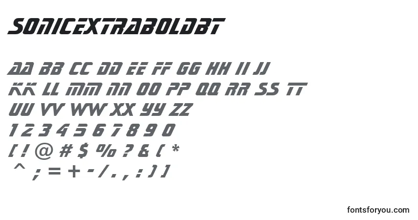 Schriftart SonicExtraBoldBt – Alphabet, Zahlen, spezielle Symbole