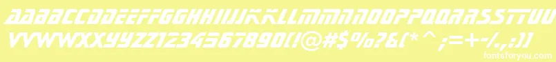 フォントSonicExtraBoldBt – 黄色い背景に白い文字
