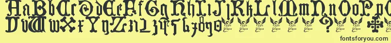 GermanBlackletters15thC. Font – Black Fonts on Yellow Background