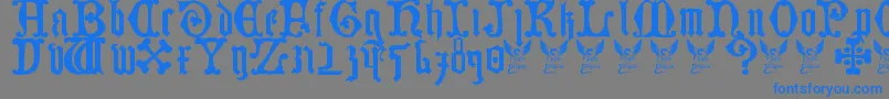 GermanBlackletters15thC. Font – Blue Fonts on Gray Background