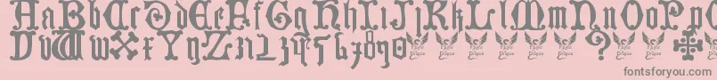 fuente GermanBlackletters15thC. – Fuentes Grises Sobre Fondo Rosa