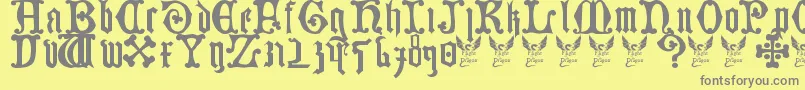 GermanBlackletters15thC. Font – Gray Fonts on Yellow Background