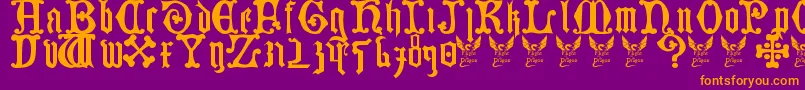 fuente GermanBlackletters15thC. – Fuentes Naranjas Sobre Fondo Morado