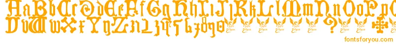 フォントGermanBlackletters15thC. – 白い背景にオレンジのフォント