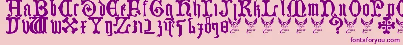 Police GermanBlackletters15thC. – polices violettes sur fond rose