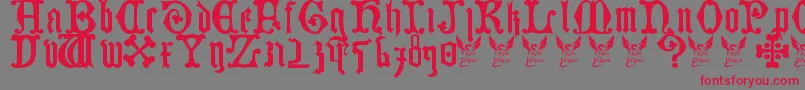 GermanBlackletters15thC.-Schriftart – Rote Schriften auf grauem Hintergrund