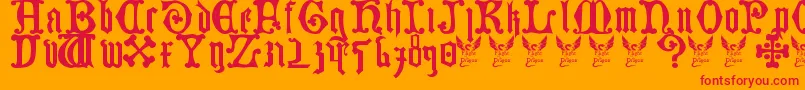 GermanBlackletters15thC. Font – Red Fonts on Orange Background