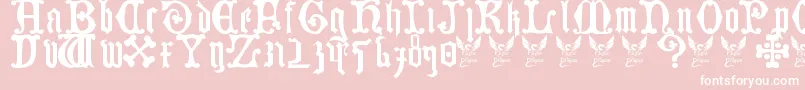 GermanBlackletters15thC.-Schriftart – Weiße Schriften auf rosa Hintergrund