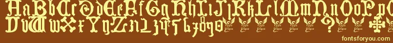 GermanBlackletters15thC. Font – Yellow Fonts on Brown Background