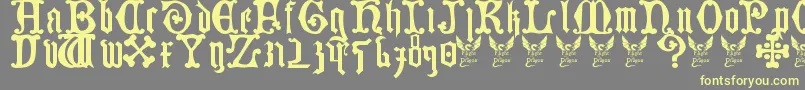 GermanBlackletters15thC.-Schriftart – Gelbe Schriften auf grauem Hintergrund