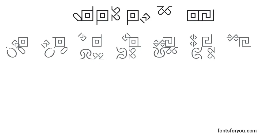 A fonte RusticanaBorders – alfabeto, números, caracteres especiais