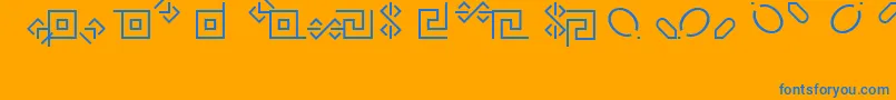 フォントRusticanaBorders – オレンジの背景に青い文字