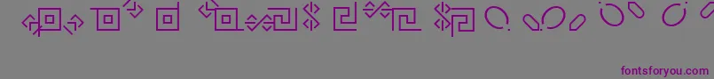 フォントRusticanaBorders – 紫色のフォント、灰色の背景
