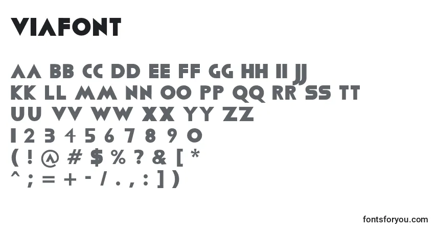 Schriftart Viafont (88789) – Alphabet, Zahlen, spezielle Symbole