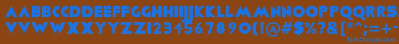 Viafont Font – Blue Fonts on Brown Background