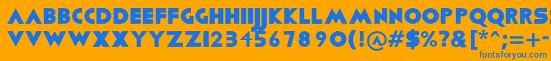Viafont Font – Blue Fonts on Orange Background