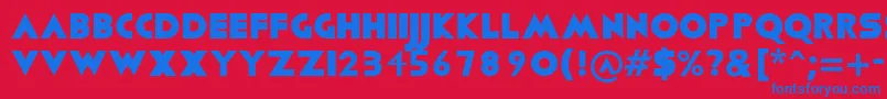 Viafont Font – Blue Fonts on Red Background