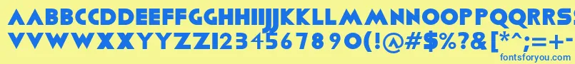 Viafont Font – Blue Fonts on Yellow Background