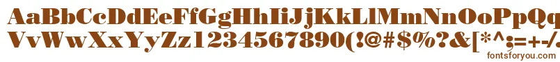 BodoniLtPoster-fontti – ruskeat fontit valkoisella taustalla