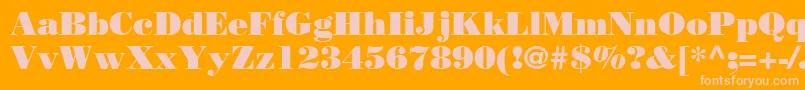 BodoniLtPoster Font – Pink Fonts on Orange Background