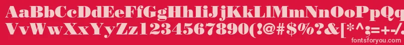 BodoniLtPoster Font – Pink Fonts on Red Background