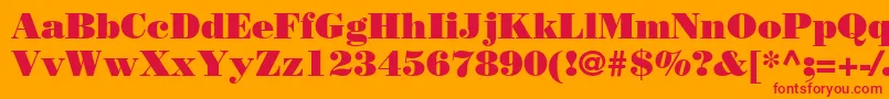 BodoniLtPoster Font – Red Fonts on Orange Background