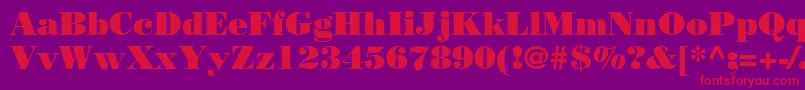 BodoniLtPoster Font – Red Fonts on Purple Background