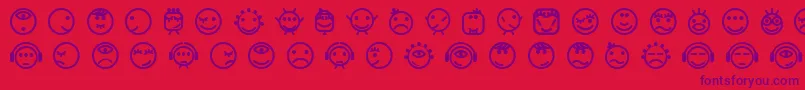 Smilly Font – Purple Fonts on Red Background