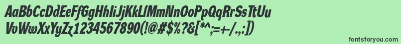 DynagroteskdcBolditalic Font – Black Fonts on Green Background