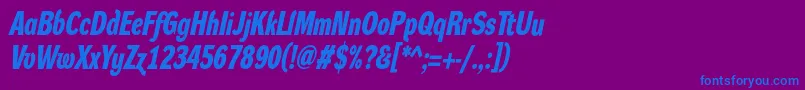 Шрифт DynagroteskdcBolditalic – синие шрифты на фиолетовом фоне