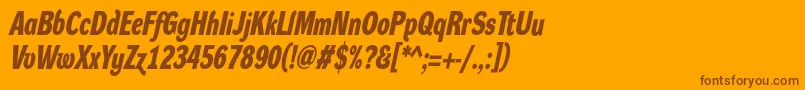 DynagroteskdcBolditalic Font – Brown Fonts on Orange Background