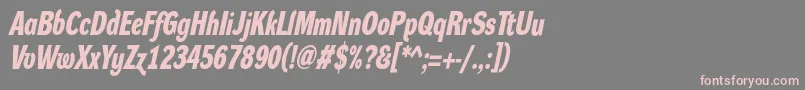 DynagroteskdcBolditalic Font – Pink Fonts on Gray Background