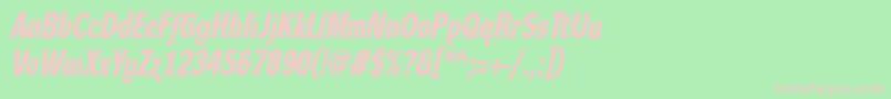 DynagroteskdcBolditalic Font – Pink Fonts on Green Background