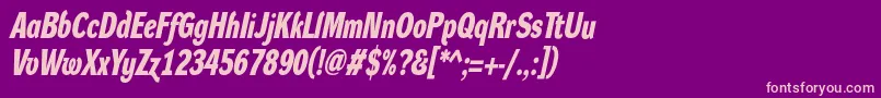 DynagroteskdcBolditalic Font – Pink Fonts on Purple Background