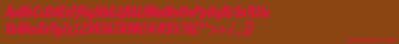 DynagroteskdcBolditalic Font – Red Fonts on Brown Background