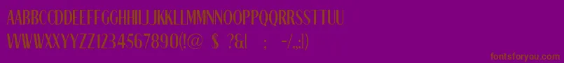 NizzaRegularFreeForPersonalUse Font – Brown Fonts on Purple Background