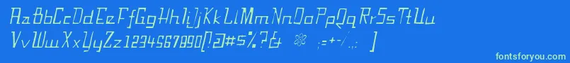 FabiangauntItalic Font – Green Fonts on Blue Background