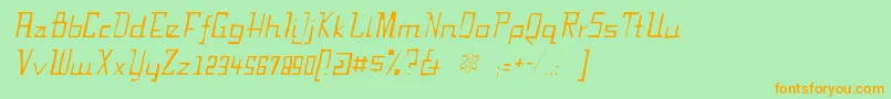 FabiangauntItalic Font – Orange Fonts on Green Background