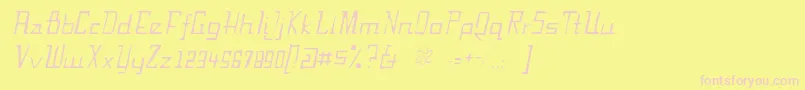 FabiangauntItalic Font – Pink Fonts on Yellow Background