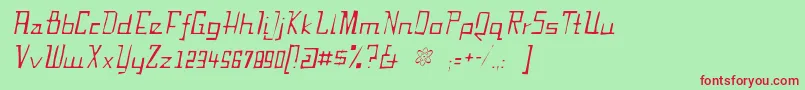 FabiangauntItalic Font – Red Fonts on Green Background