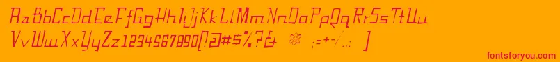 FabiangauntItalic-Schriftart – Rote Schriften auf orangefarbenem Hintergrund