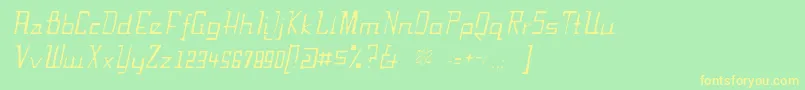 FabiangauntItalic Font – Yellow Fonts on Green Background