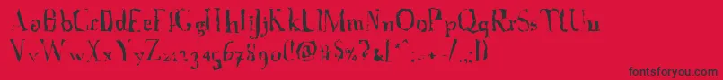 AFontWithSerifs.Disordered Font – Black Fonts on Red Background